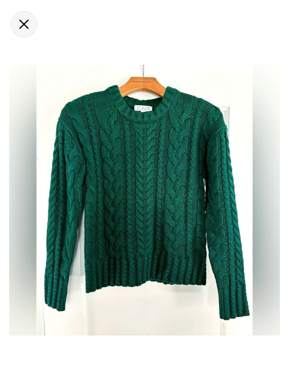 J crew Cable Knit Crewneck Sweater - Teal - Picture 3 of 12